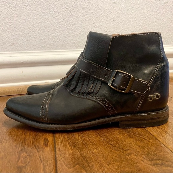 Bed Stu Dipper Black Rustic Distressed Leather Ankle Bootie Cobbler Series 6.5 - Picture 1 of 12
